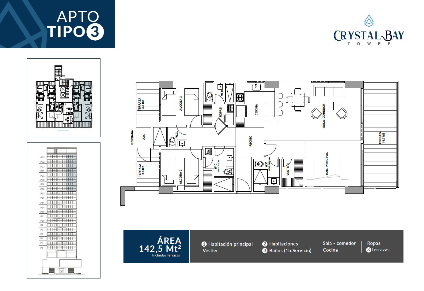 Crystal Bay Tower - Apartamento tipo 3