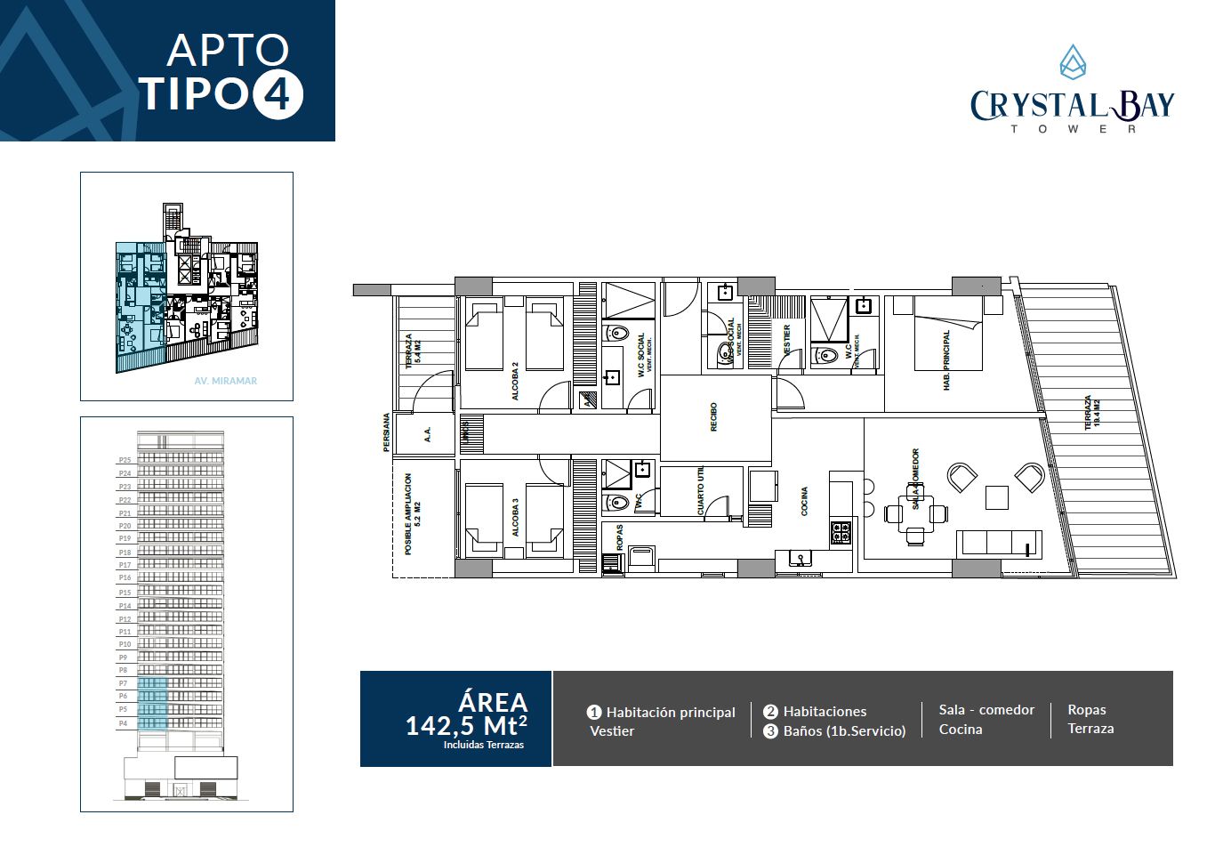 Crystal Bay Tower - Apartamento tipo 4