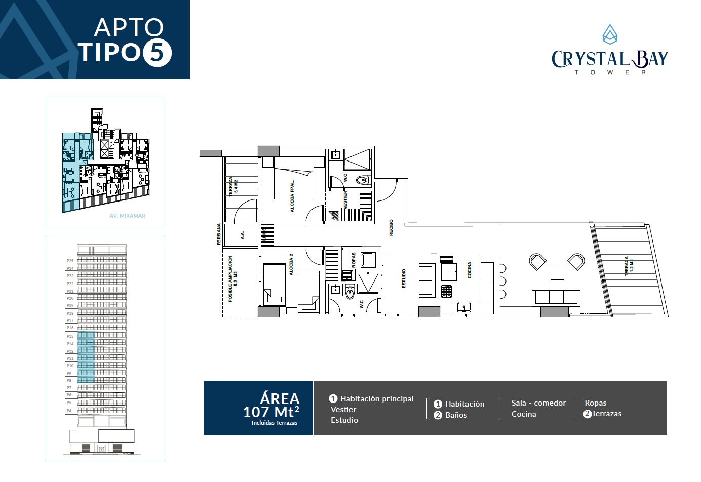 Crystal Bay Tower - Apartamento tipo 5