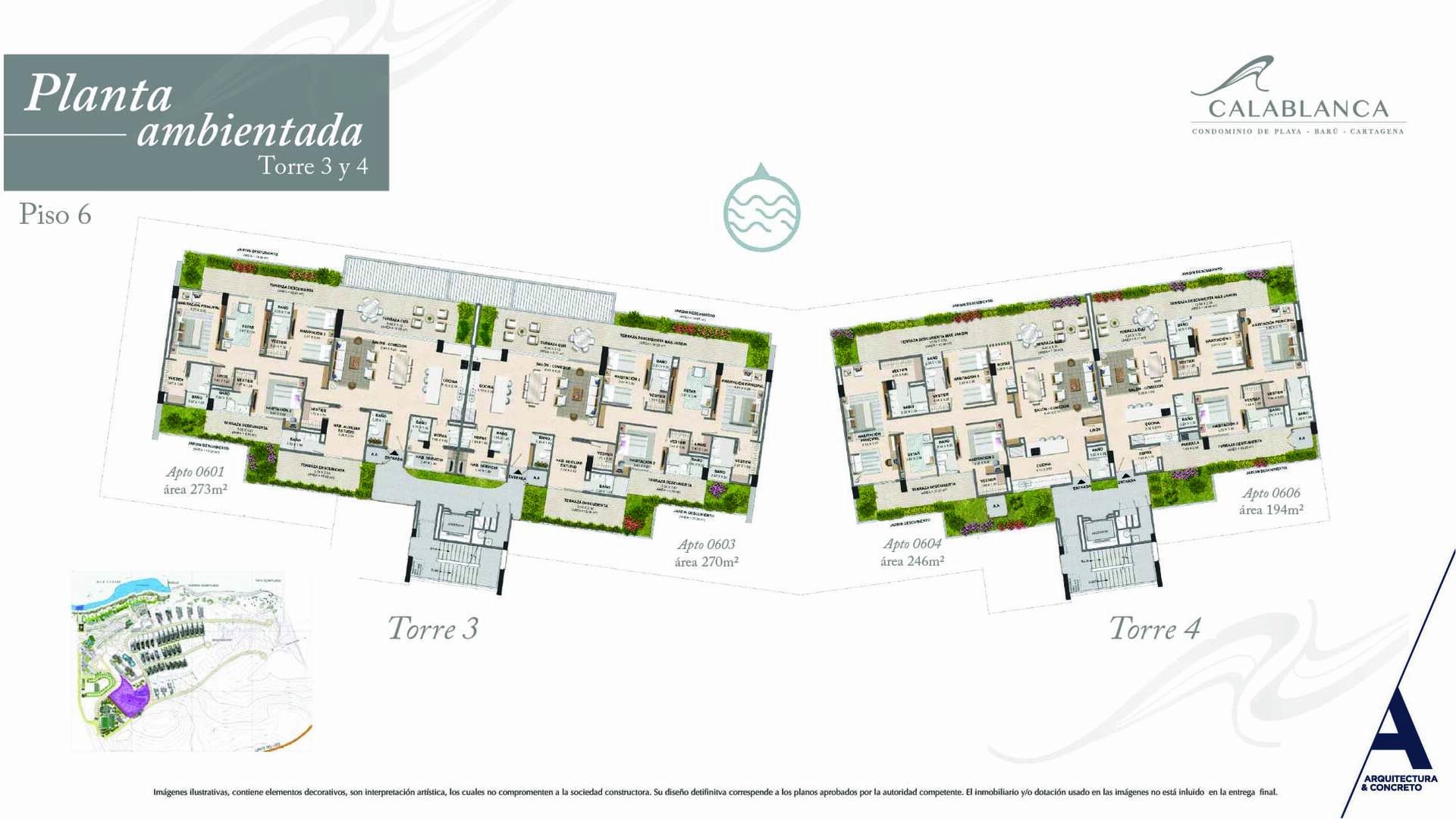 Calablanca - Planta Piso 6 Torres 3 y 4